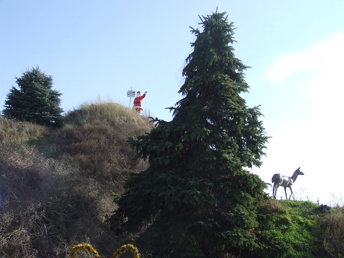 Santa on a hill