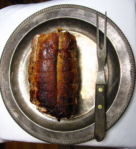 Pork Roast Stuffed with Sausage, Pistachios and Chestnuts