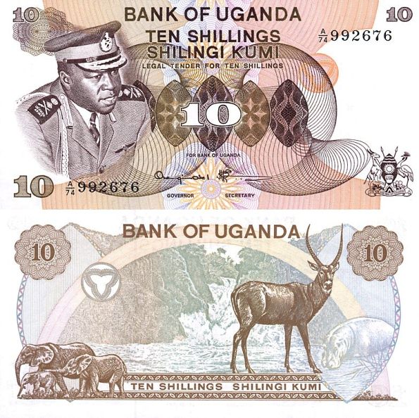 10 šilingov Uganda 1973
