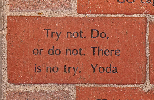 Try not. Do, or do not. There is no try. Yoda