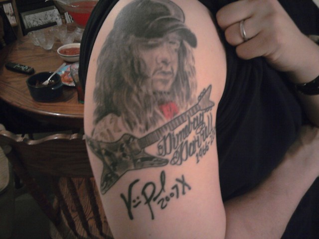 Dimebag Darrell Tattoo. Mike: Right Shoulder Done at Trader Bobs Tattoo