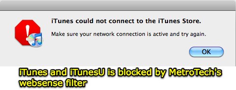 iTunes and iTunesU blocked