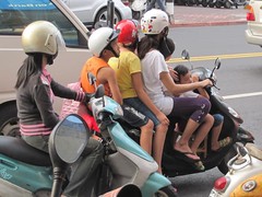 Family of Five On a Scooter