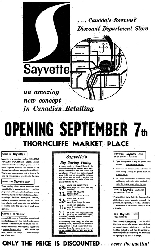 Vintage Ad #871: Sayvette Opening September 7th