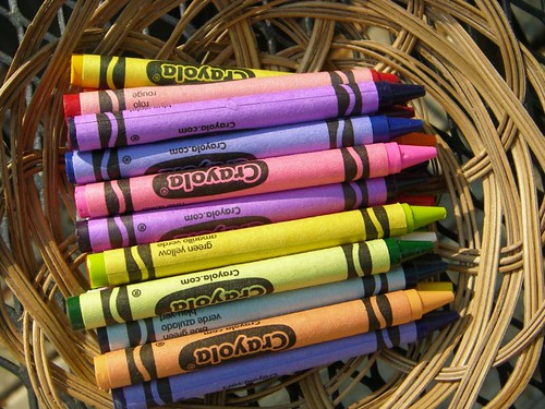 newly opened box of crayons