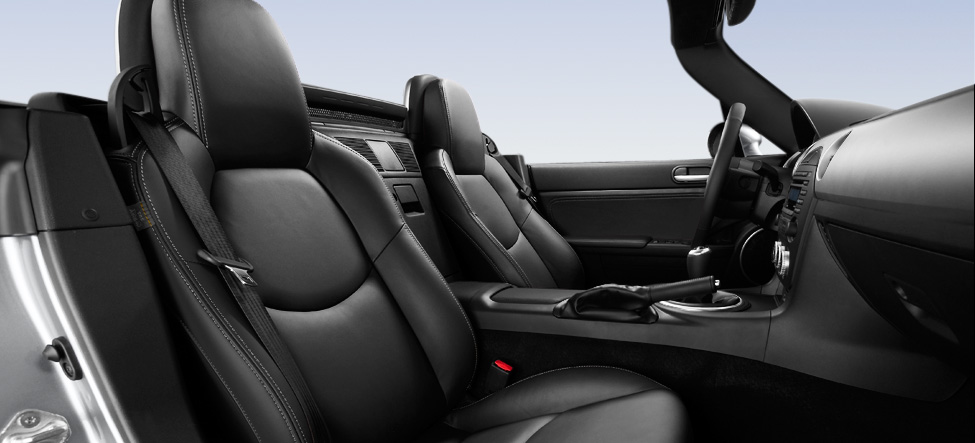 heated leather-trimmed seats Mazda Miata