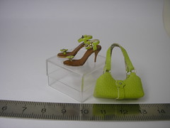 Sandalo e borsa in nappa verde