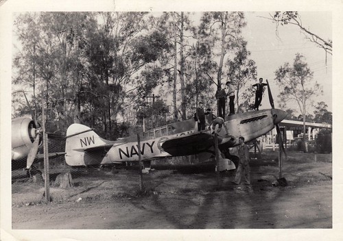 Warbird picture - Cadets with Fairey Firefly