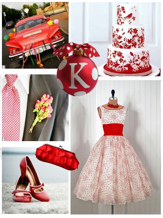  my brain started to think of a fabulous red and white vintage wedding