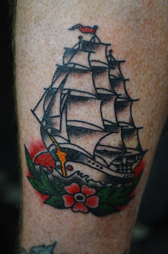 Clipper Ship Traditional Tattoo by KeelHauled Mike Black Anchor Tattoo 