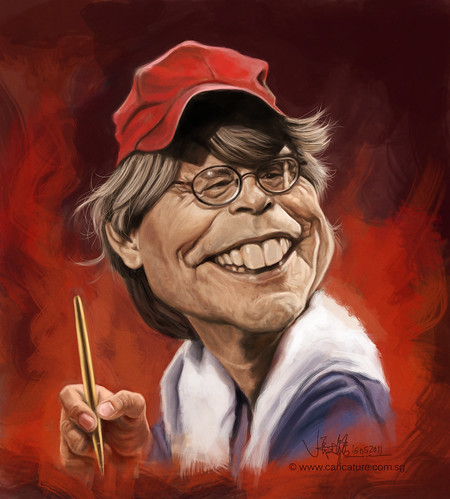 digital caricature of Stephen King