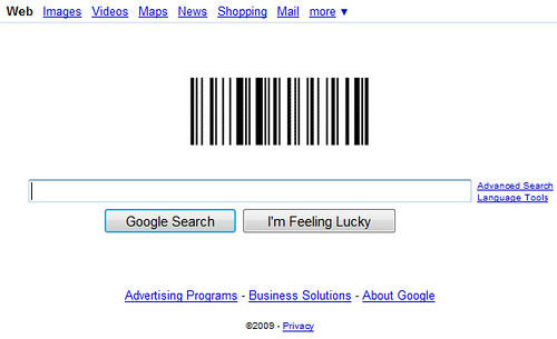 google barcode logo. The Google logo today celebrates the 57th anniversary of the arcode.