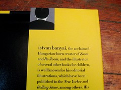 Backwards Author on Flap for THE OTHER SIDE by Istvan Banyai