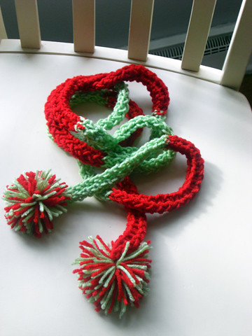 red and green knit garland by you.