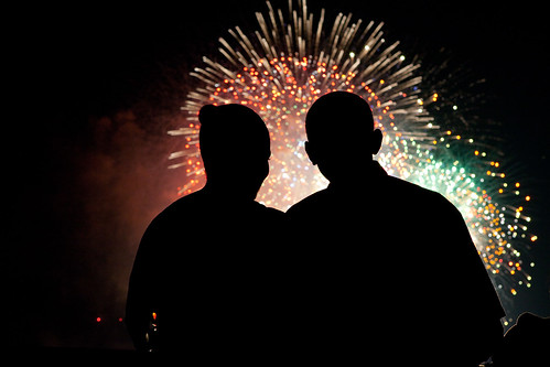 President and First Lady watch fireworks