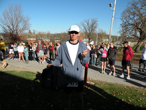 Frank Arellano, 43, of Eureka Springs wins Veterans Memorial 5K in 17 minutes, 44.2 seconds on November 7, 2009. The race raised money for the Regional National Cemetery Improvement Corp. It began at the Fayetteville National Cemetery
