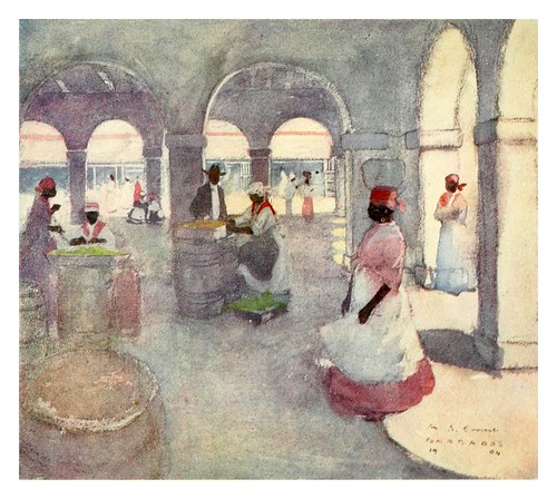 028-Plaza del mercado en Barbados-The West Indies 1905- Ilustrations Archibald Stevenson Forrest