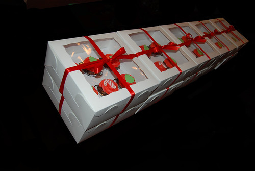 half dozen cupcake gift boxes Christmas designs 10 boxes