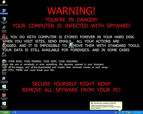 Screenshot of computer virus