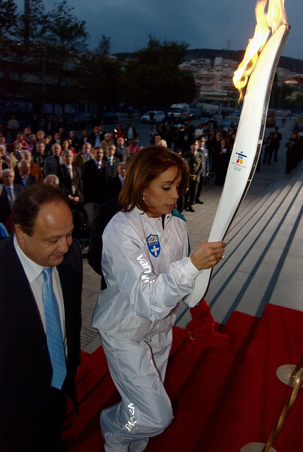 The Olympic flame reaches Thessaloniki, Greece
