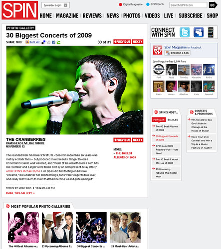 spin 30 biggest concerts of 2009