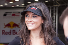 People - FIA Formula Two F2 - Grid Girl - Brunette Girl in Short Black Dress - 090816 - Donington Park - Steven Gray - IMG_9877