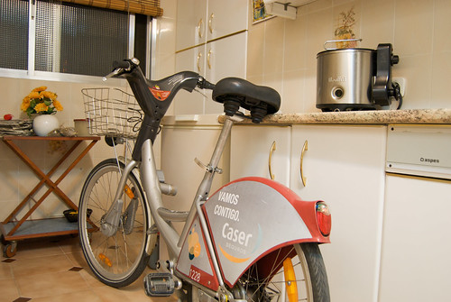 Una bicicleta de Sevici en mi cocina