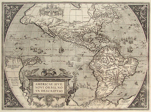 Map of the name America in the eighteenth century.