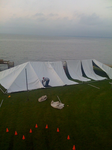 Planning began early as tent weddings are logistically difficult