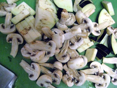 Mushrooms and Eggplant