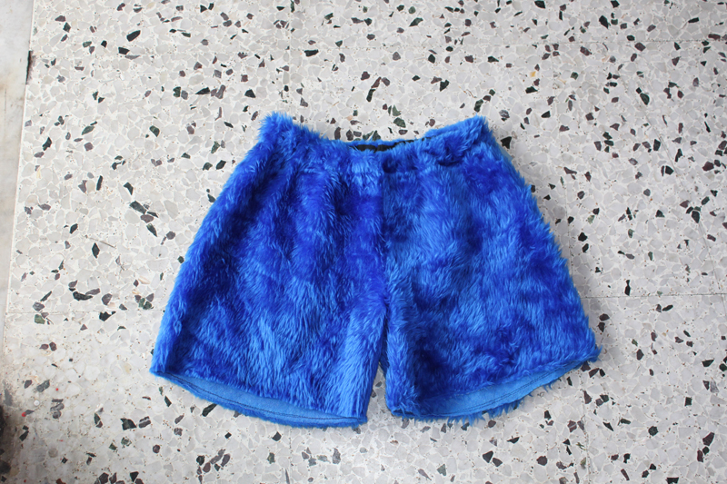 blue grover fur shorts $5