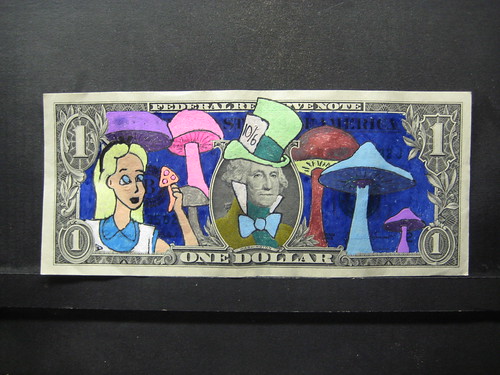 Drawn Dollar Bill George Washington in Wonderland