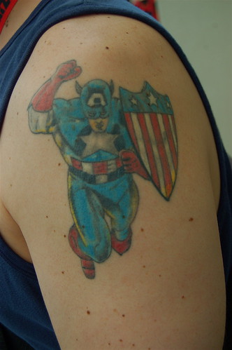 Comic Con 2009: Captain America Tattoo by earthdog. From earthdog