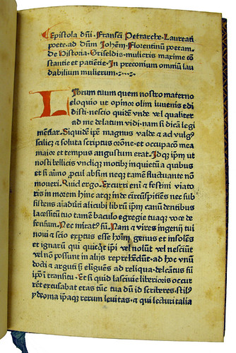 Coloured initial and capital strokes in Petrarca, Francesco: Historia Griseldis
