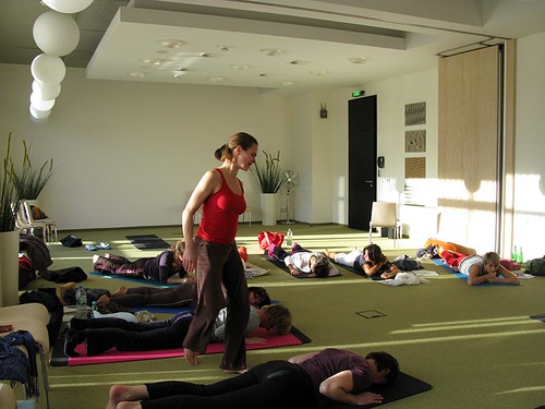 Eva Hager-Forstenlechner teaching Yoga