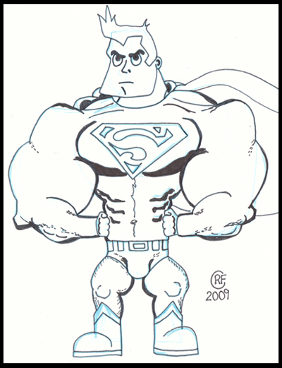 SupermanCartoonOutline