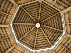 Looking up into the gazebo