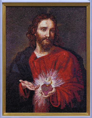 Mosaic of the the Sacred Heart of Jesus, at the Cathedral Basilica of Saint Louis, in Saint Louis, Missoui, USA