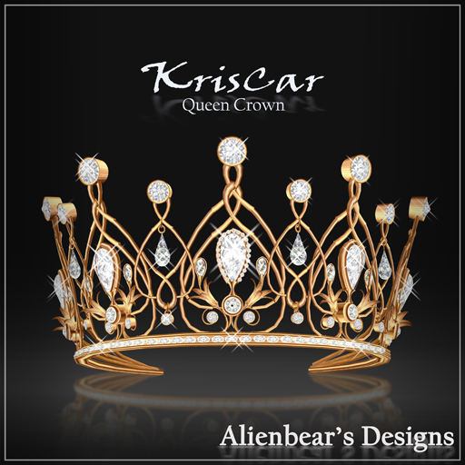 KrisCar gold Queen Crown white