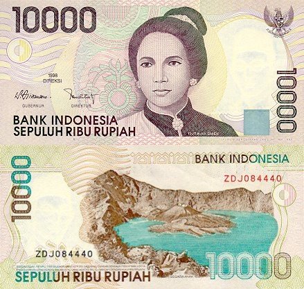 1000 rupií Indonézia 1998-2005