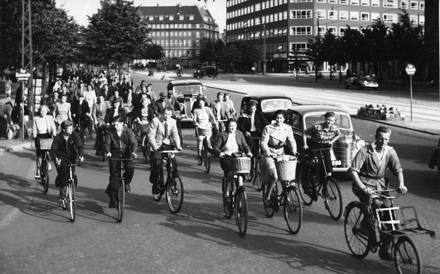 Copenhagen Rush Hour Traffic ca. 1950