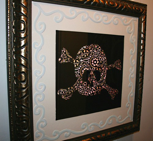 Framed Paisley Skully 26" x 26" by Rick Cheadle Art and Designs