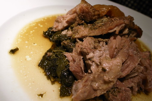 Slow Roasted Pork Shoulder alla Porchetta with Braised Market Greens