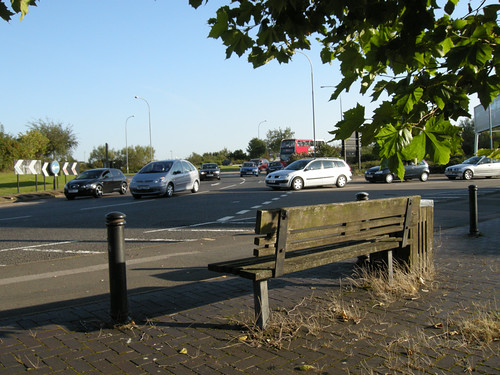 Bench on roundabout on Coventry Road