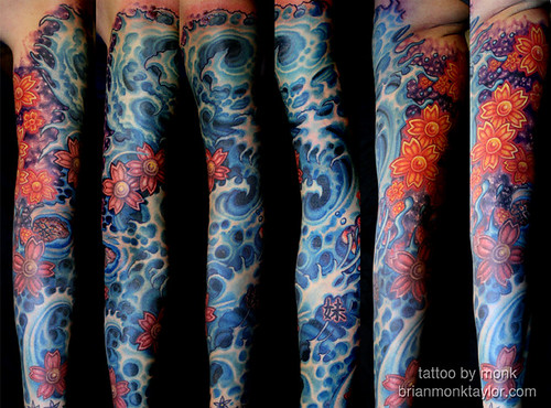 Water Sleeve by Monk Infinite Art Tattoo'30 Secor Rd Toledo Oh 43623 