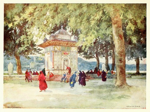 017- Una fuente en el Bosforo- Constantinople painted by Warwick Goble (1906)