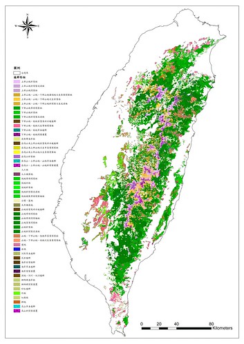 台灣植群圖；資料提供：林務局