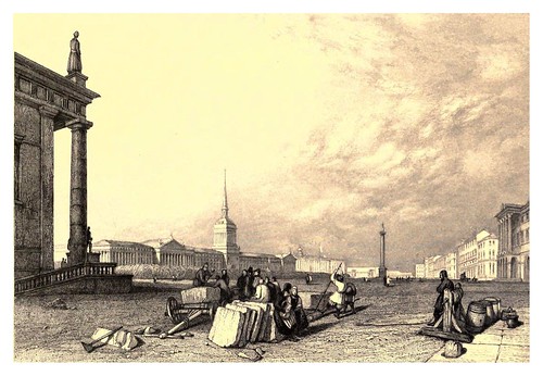 002-Plaza del Almirantazgo-A journey to St. Petersburg and Moscow 1836- Ritchie Leitch