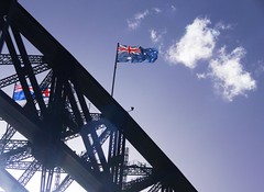 Australian & NSW Flag-Sydney Harbour Bridge
