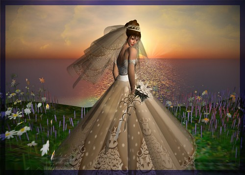 Bridal Dress On The Sunset Wedding